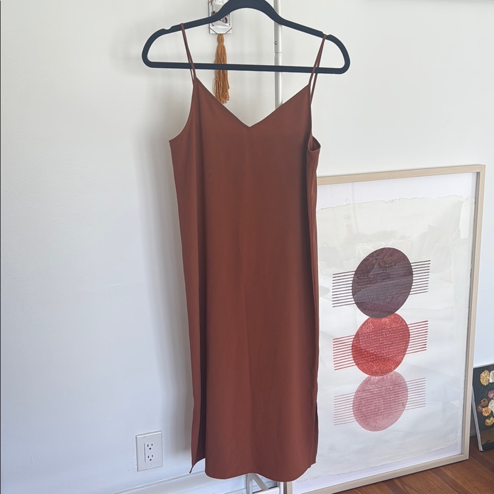 Uniqlo Brown Slip Midi Dress